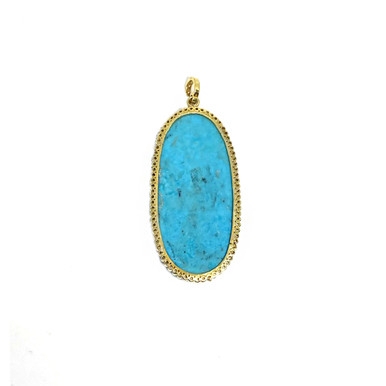 Arizona Turquoise Slab Diamond Pendant Image
